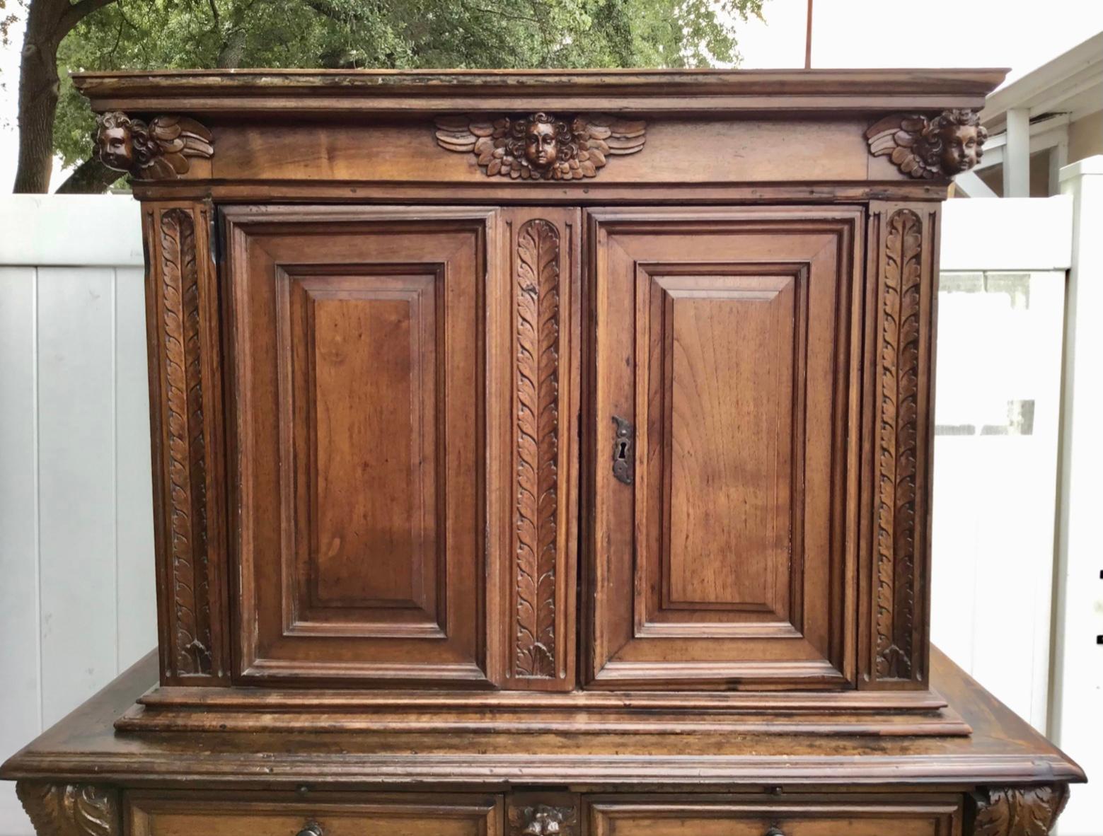 17th Century Italian Walnut Cabinet In Good Condition For Sale In Bradenton, FL