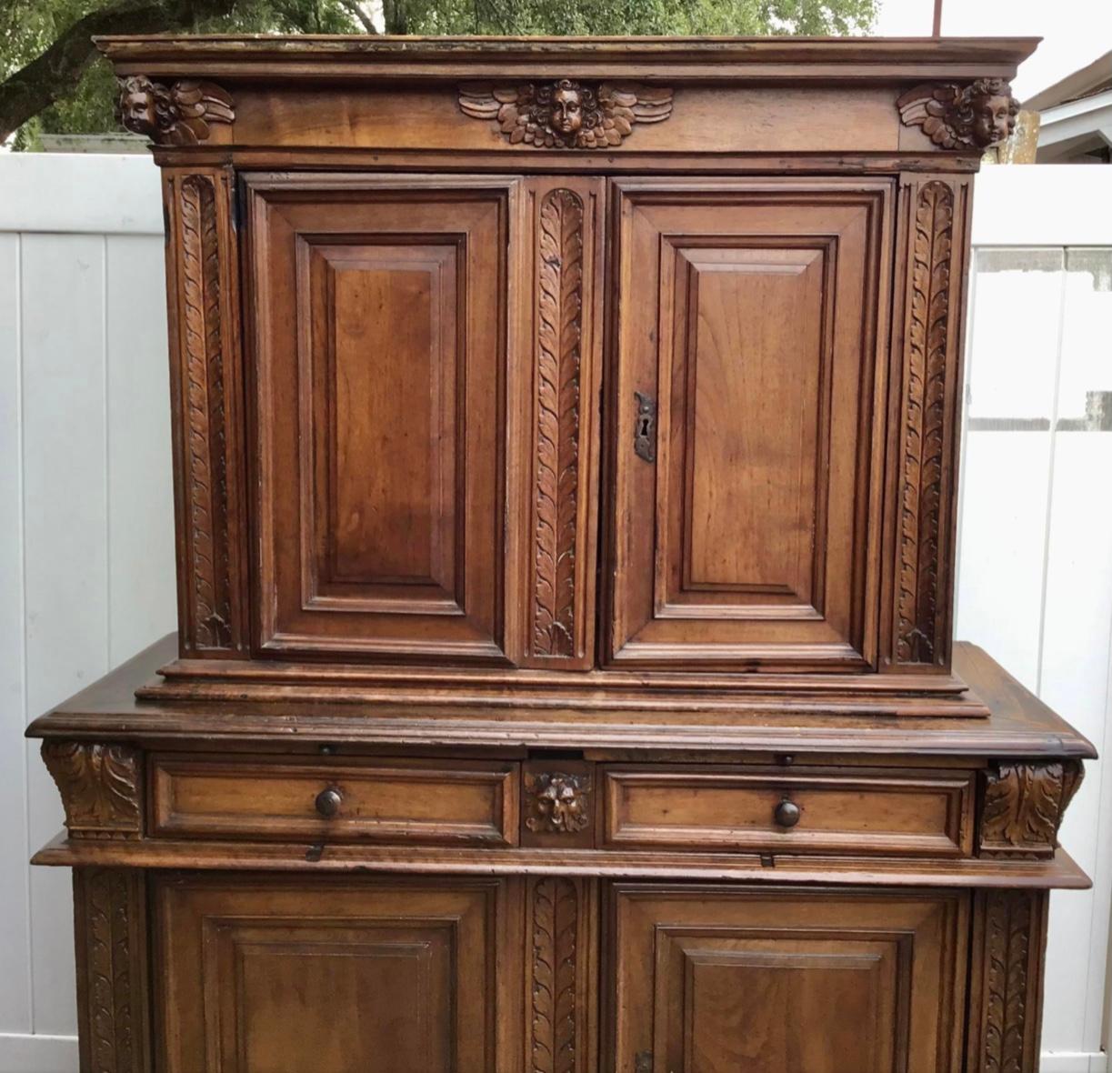 18th Century and Earlier 17th Century Italian Walnut Cabinet For Sale