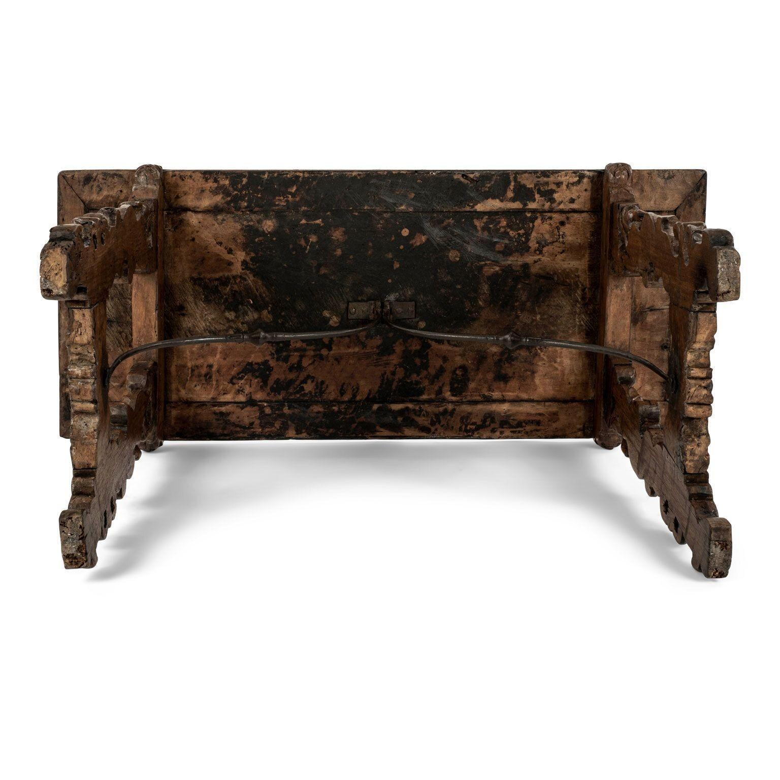 17th Century Italian Brown Walnut Console 6