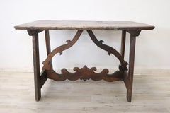 17th Century Italian Walnut Fratino Table or Desk with Lyre Legs