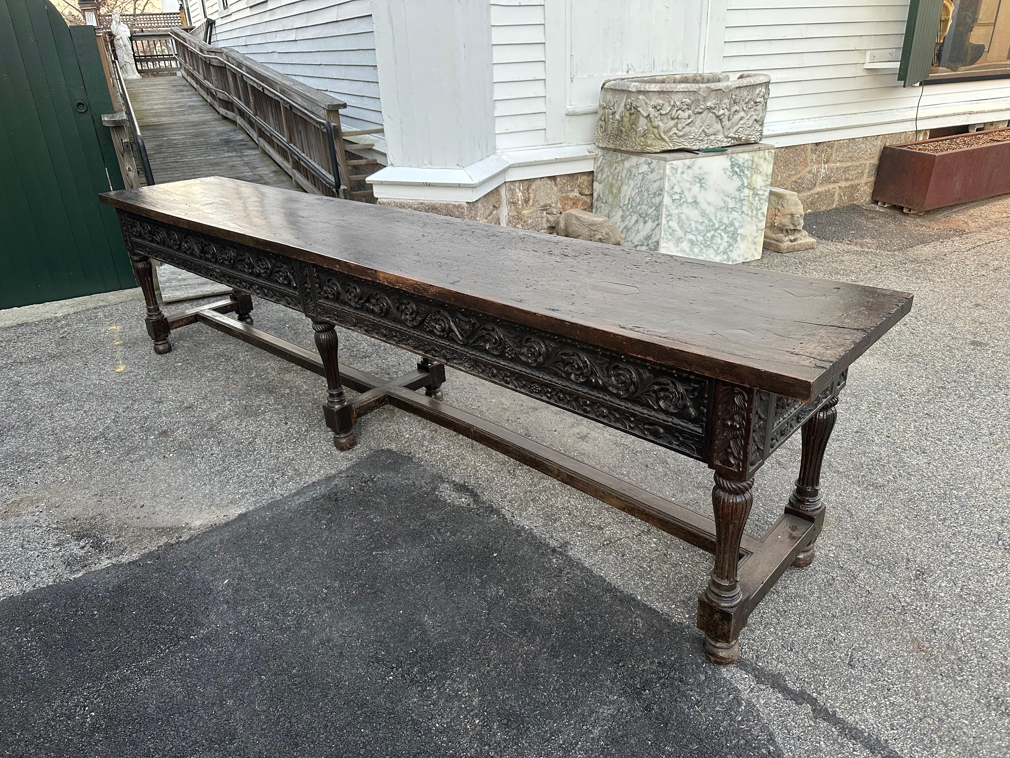 17th Century Spanish Walnut Refectory Table with Drawers 2