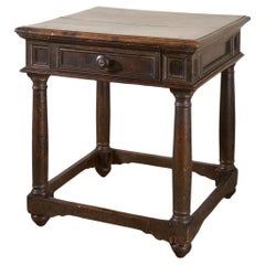 17th Century Italian walnut square side table