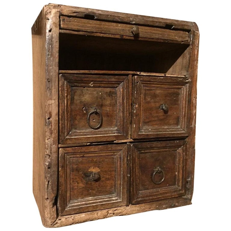 17th Century Italian Walnut Travel Cabinet