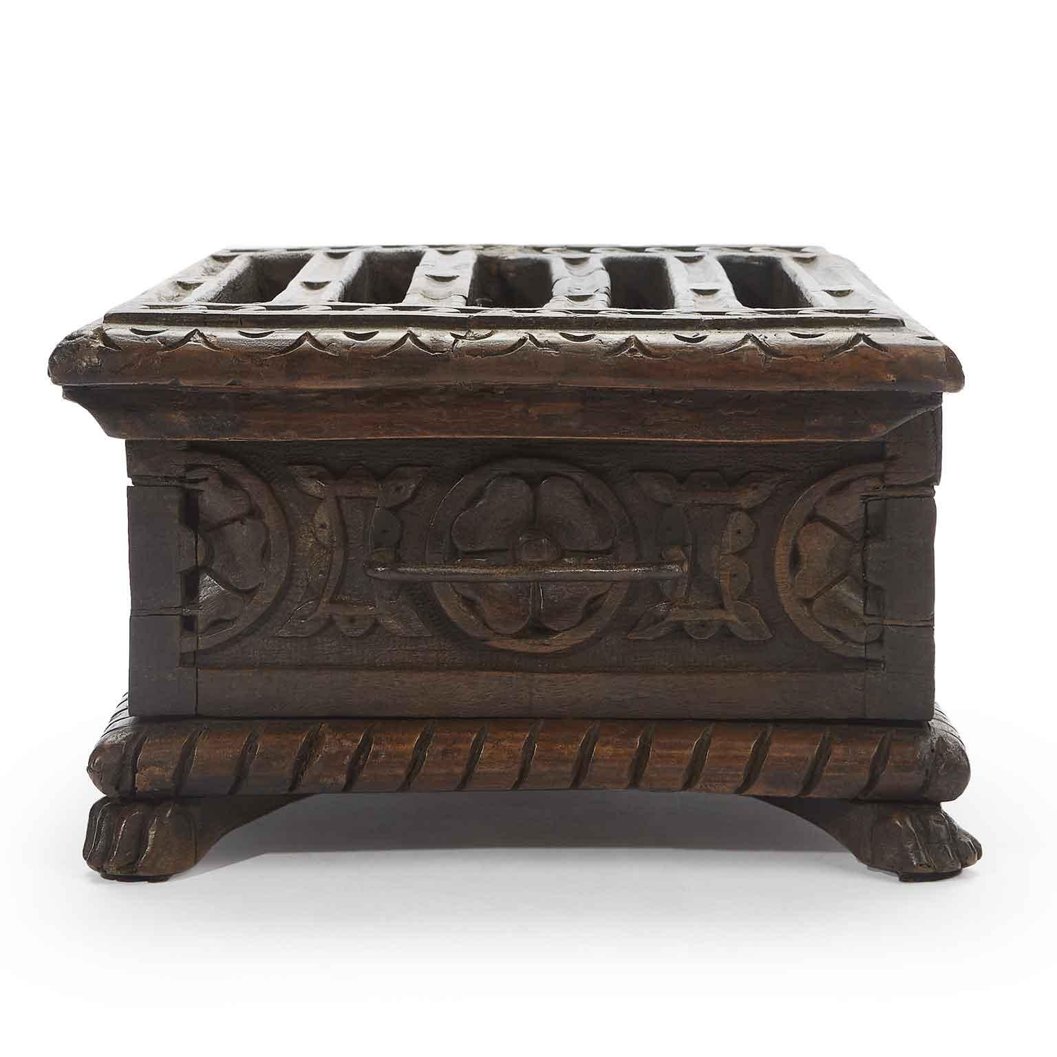 Metal 17th Century Italian Walnut Warmer Brazier Renaissance Style Walnut Box