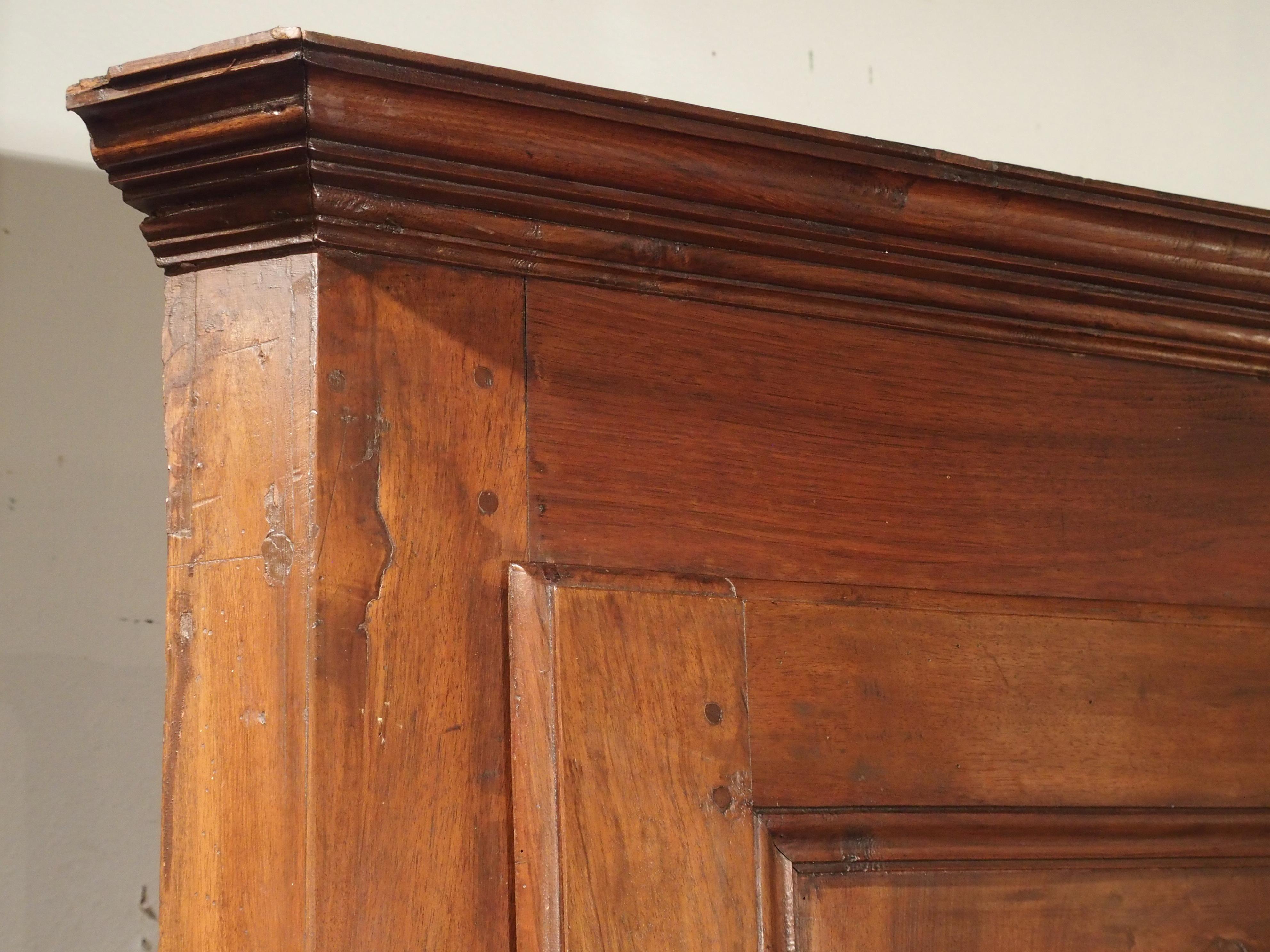 18th Century and Earlier 17th Century Italian Walnut Wood Corner Cabinet