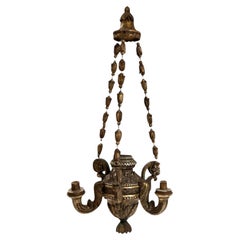 17th Century Italian Wood with Gilding Chandelier