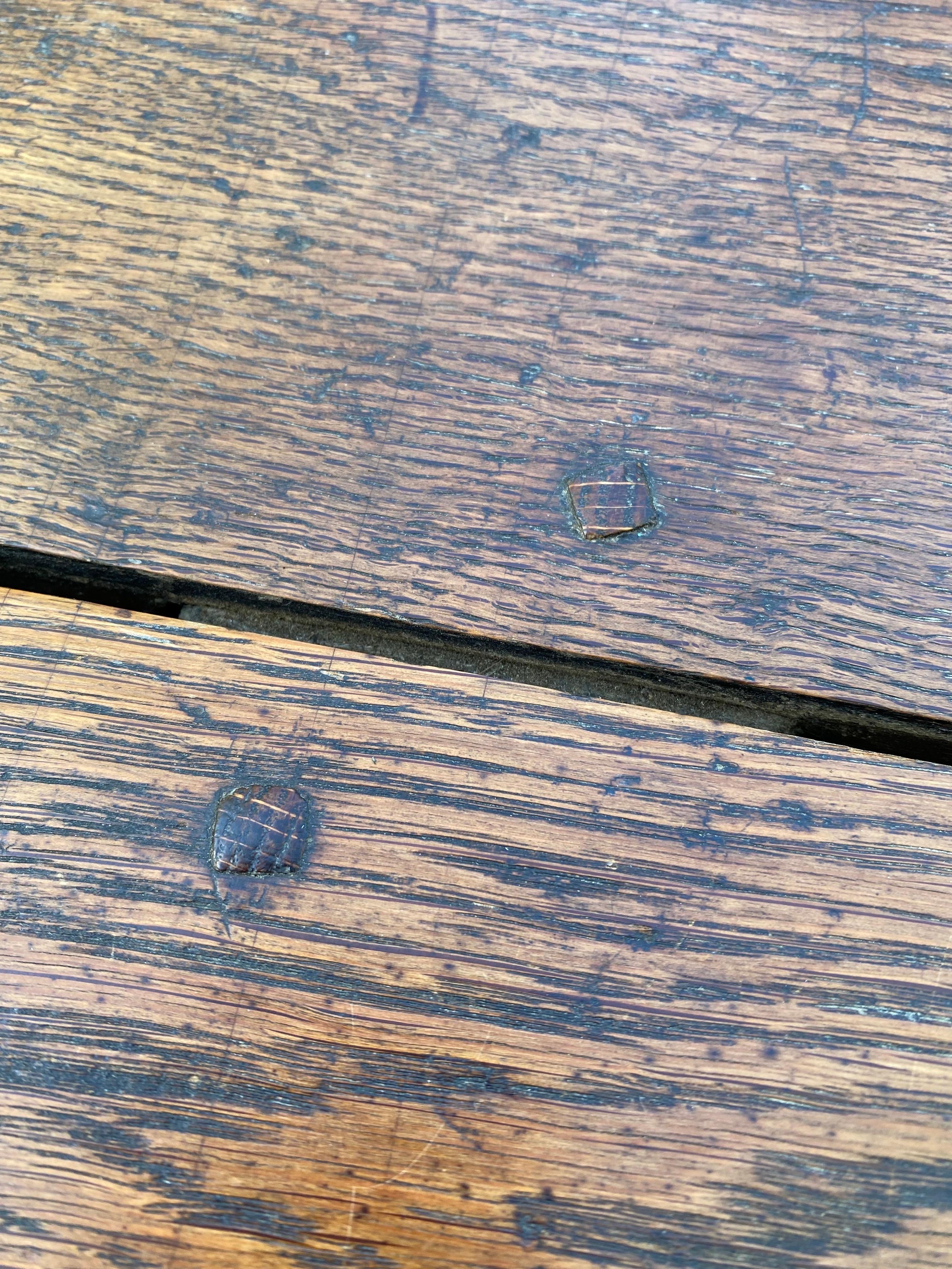 17th Century Jacobean 3 Plank Oak Refectory Table For Sale 6