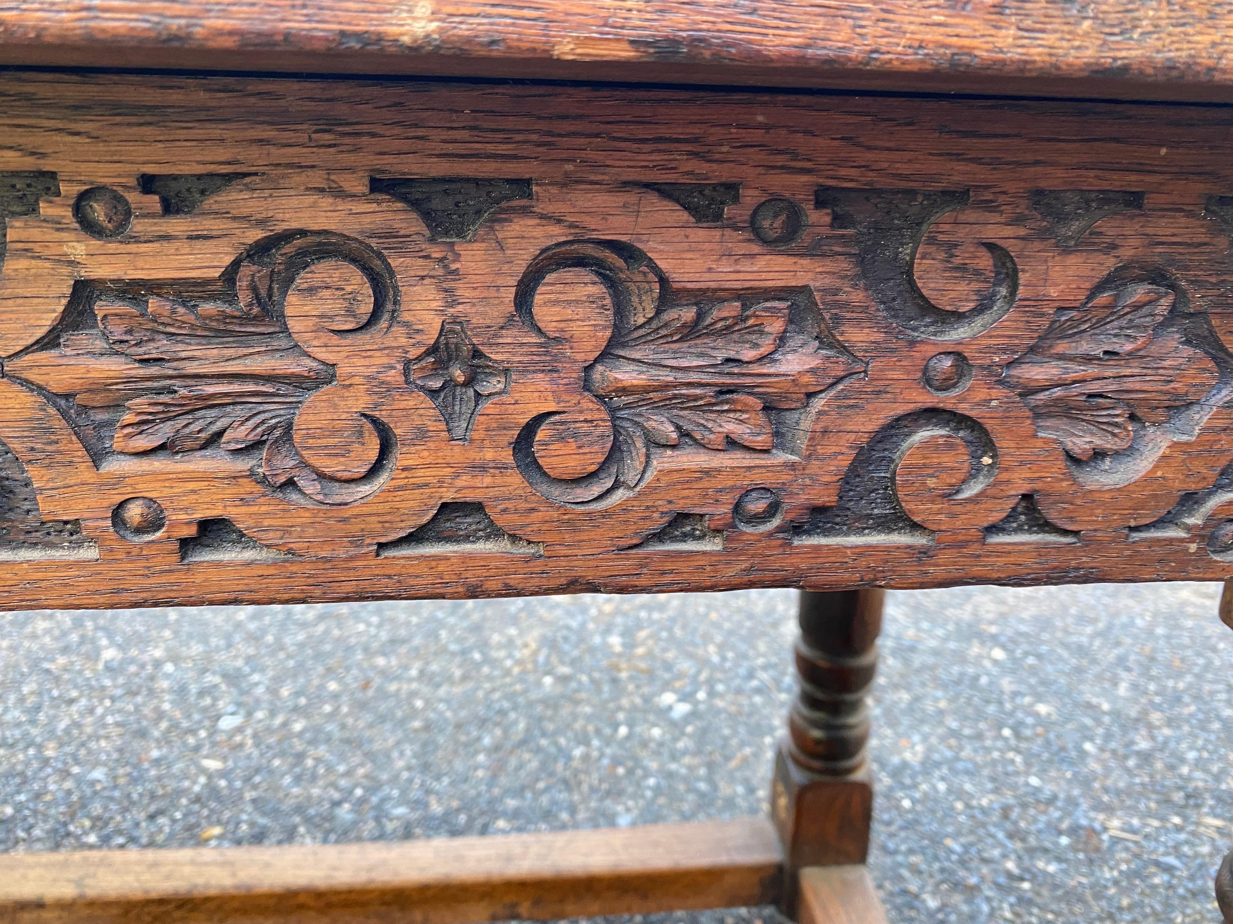 17th Century Jacobean 3 Plank Oak Refectory Table For Sale 4