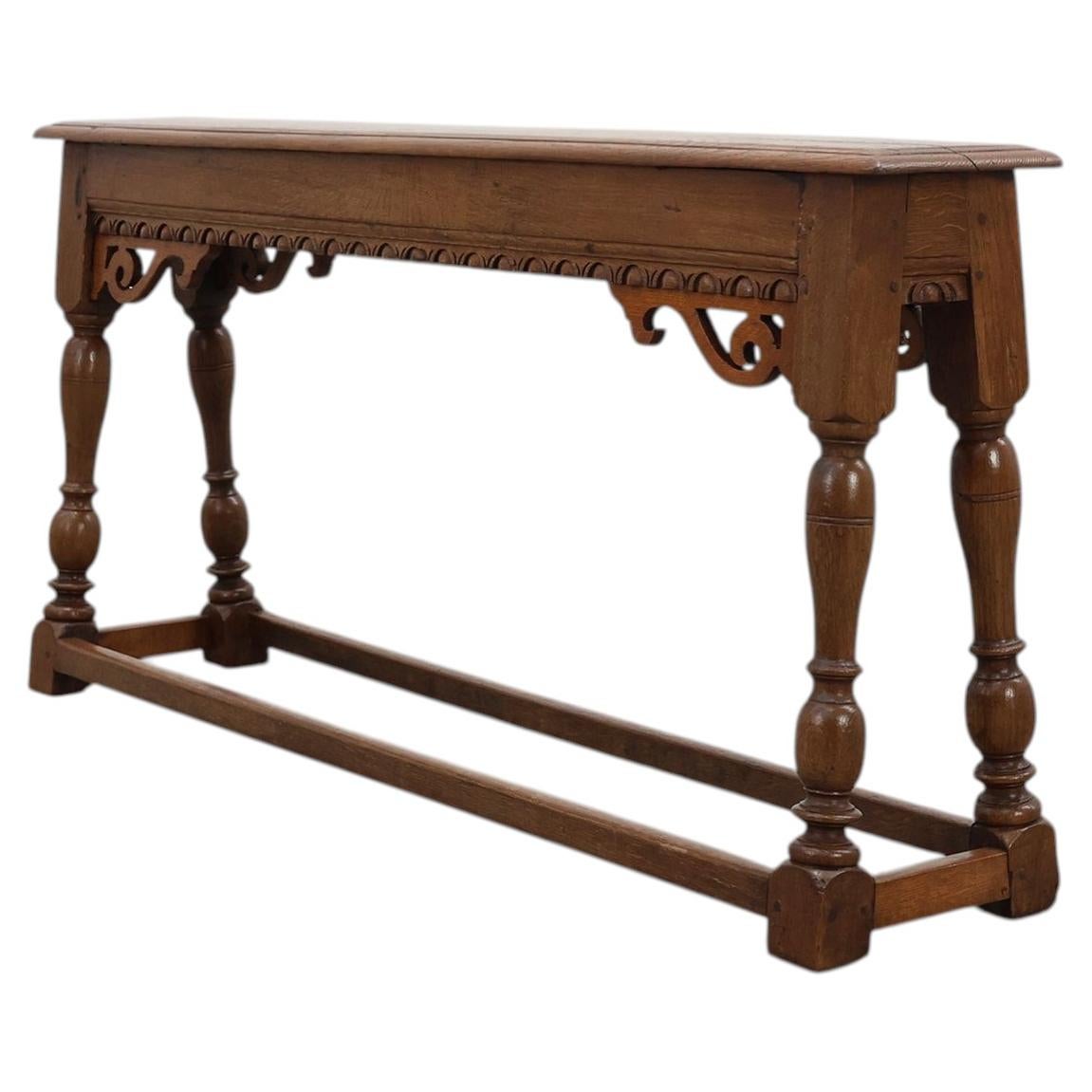 17th century Jacobean carved oak bench, UK