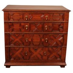 17. Jahrhundert Jacobean Oak Chest Of Drawers