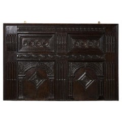 17th Century Jacobean Style Carved Oak Wall Panel or Headboard