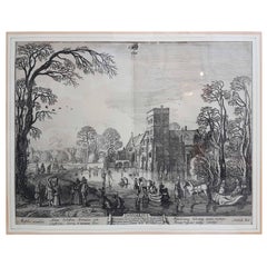 Impression du 17e siècle Jan Van De Velde « January » des mois, 1618