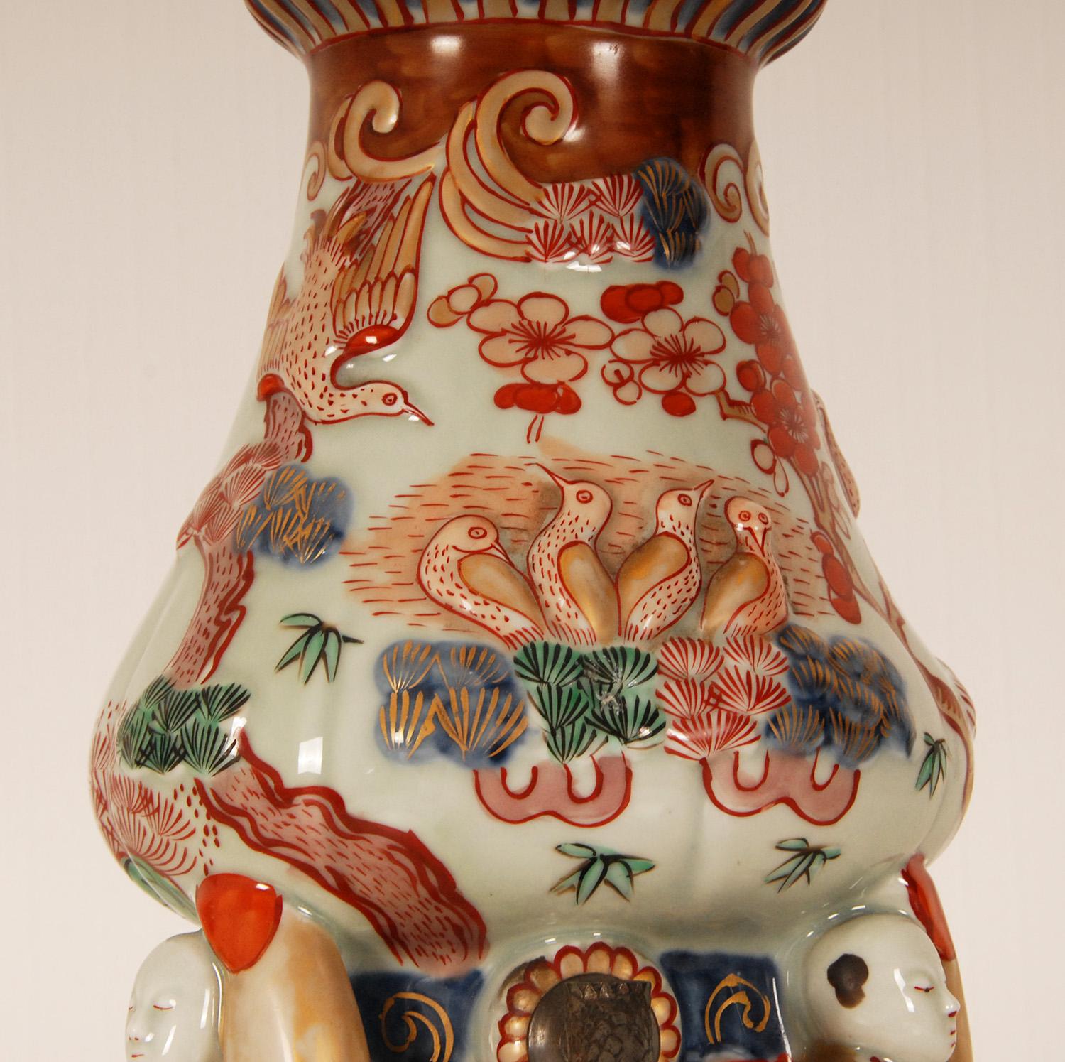 French 17th Century Japanese Ceramic Coffee Pot Porcelain Arita by Samson Paris  For Sale