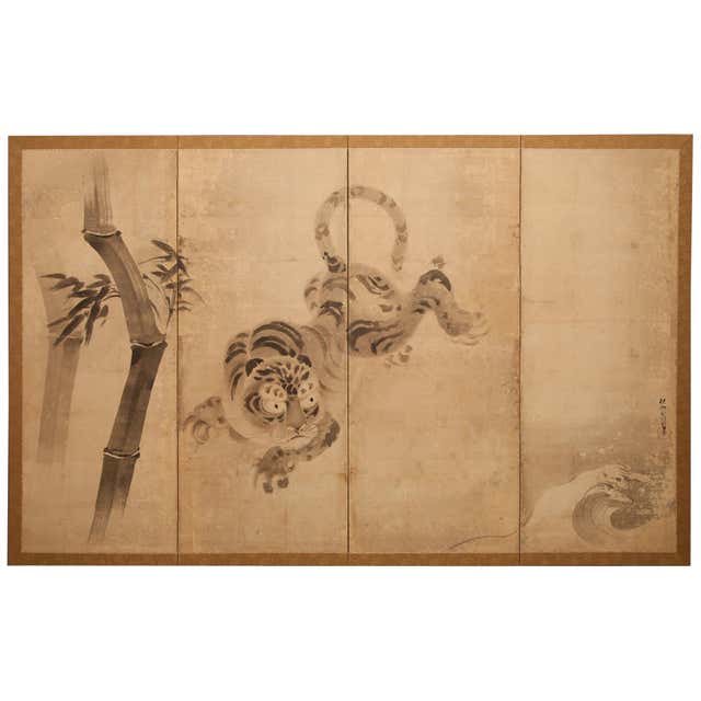 Japanese Painting, 17th Century, Tale of Genji, Fujibakama, Tosa School ...