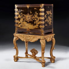 17th Century Japanese Lacquer Cabinet On French Giltwood Regence Stand