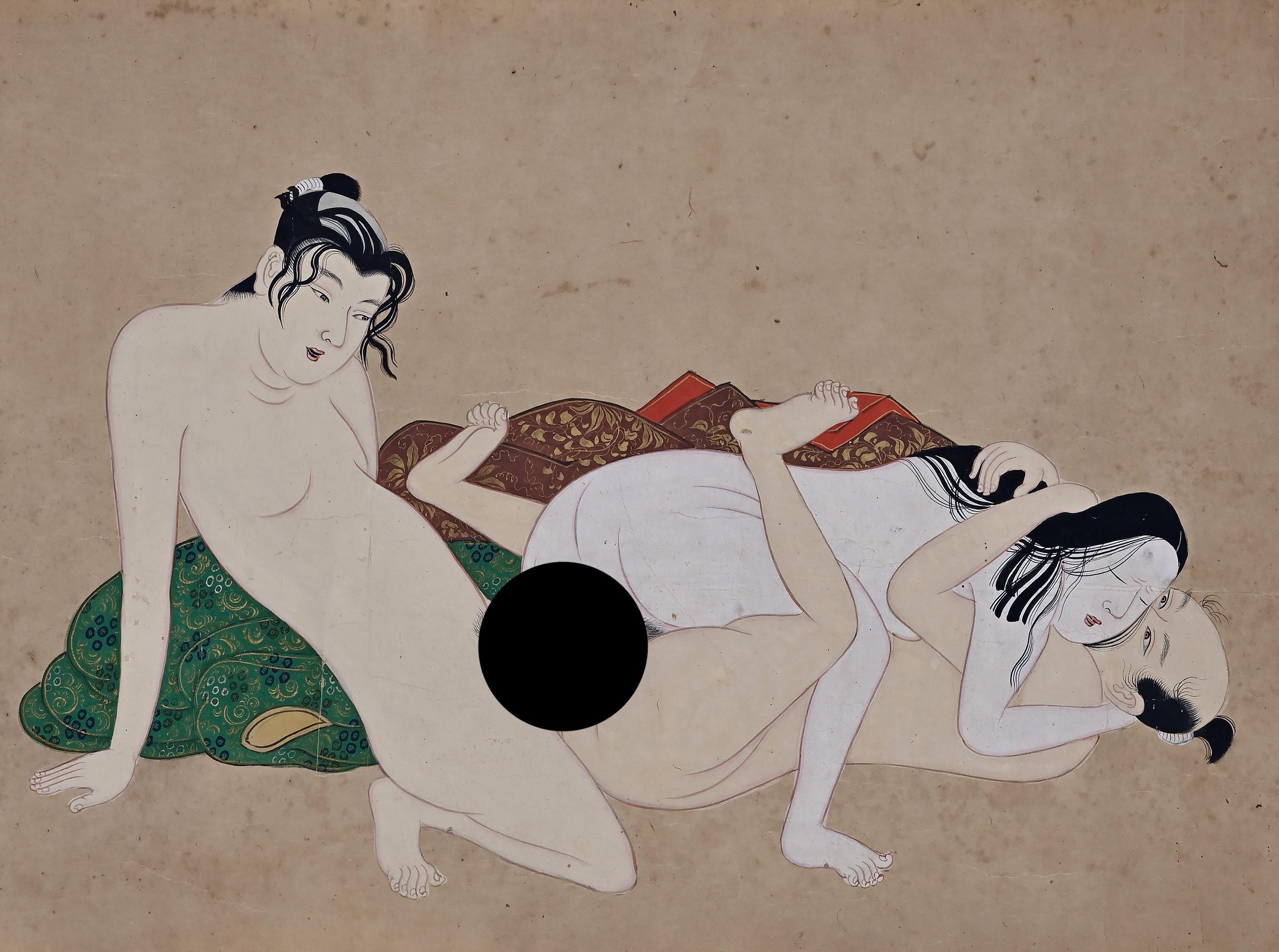 17th Century Japanese Shunga Hand-Scroll, Kano School 5
