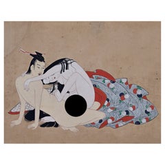 17th Century Japanese Shunga Hand-Scroll, Kano School