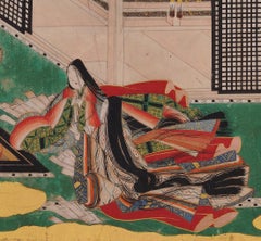 17th Century Japanese Tale of Genji Painting, Maboroshi, Tosa School