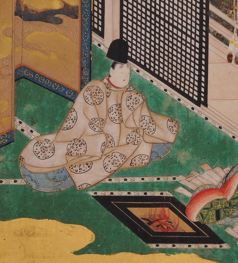 17th Century Japanese Tale of Genji Painting, Maboroshi, Tosa School at ...