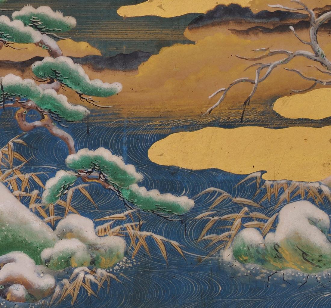 Edo 17th Century Japanese Tale of Genji Painting, Ukifune, Tosa School
