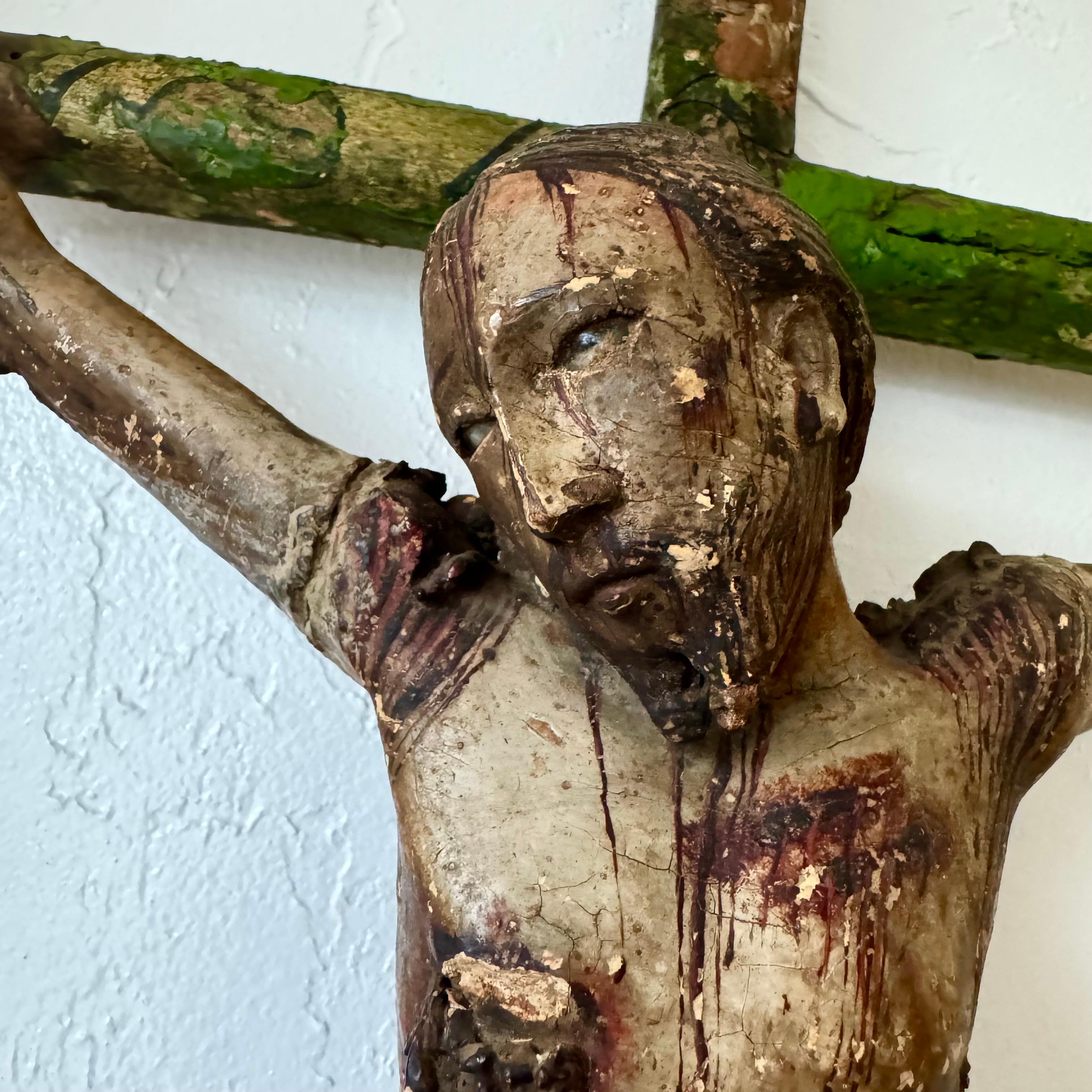 Wood 17th century Jesus Christ Santos Sculpture For Sale