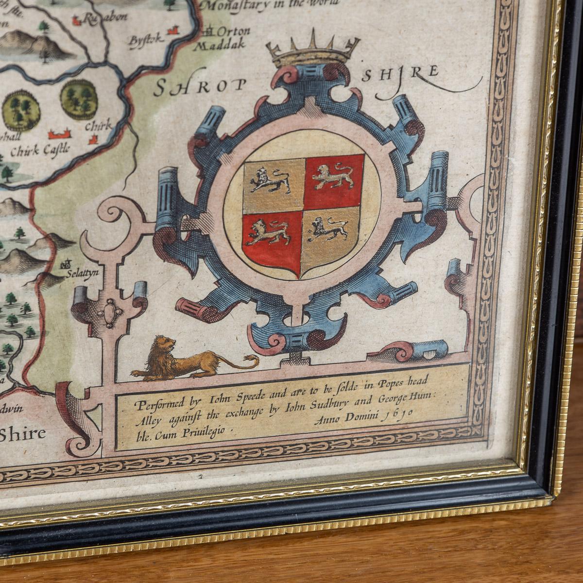 17th Century John Speed Map of Denbighshire, c.1610 For Sale 1