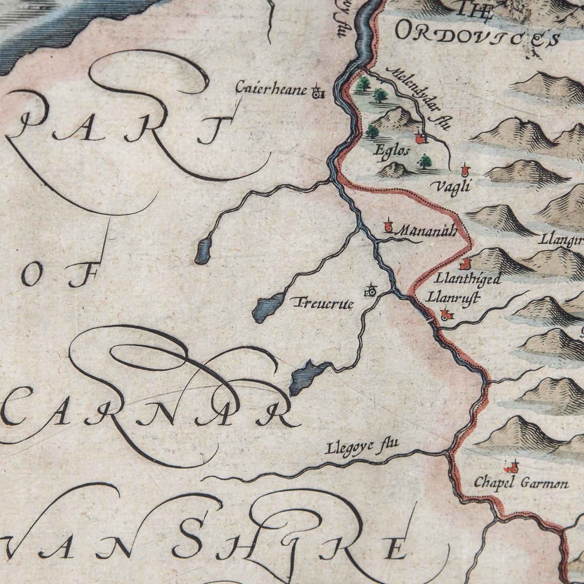 17th Century John Speed Map of Denbighshire, c.1610 For Sale 8