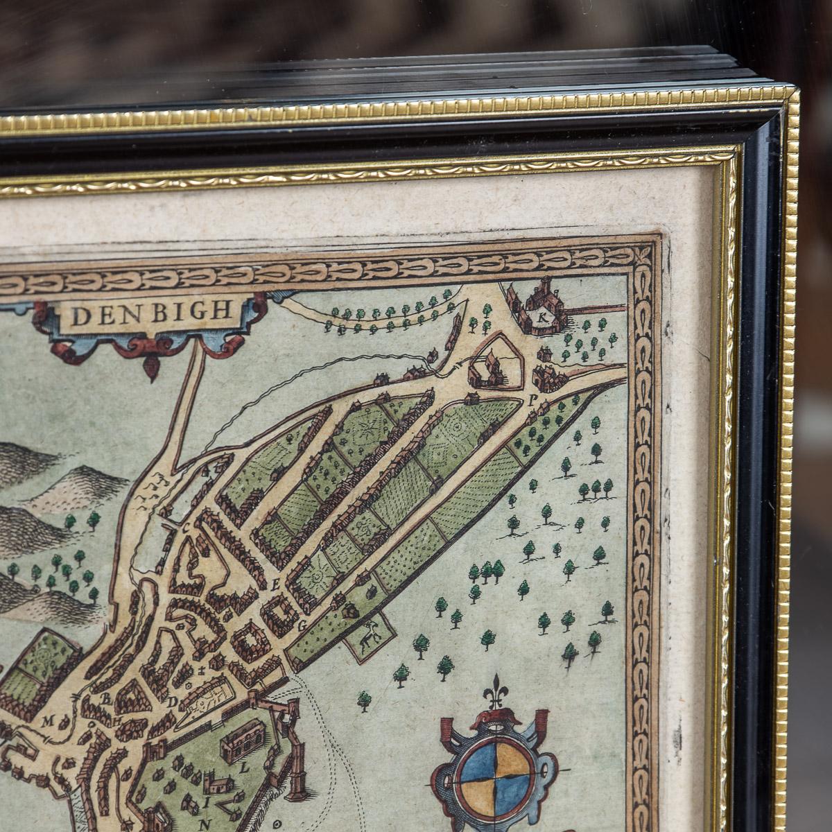 Bois Carte de John Speed du 17ème siècle du Denbighshire, vers 1610 en vente