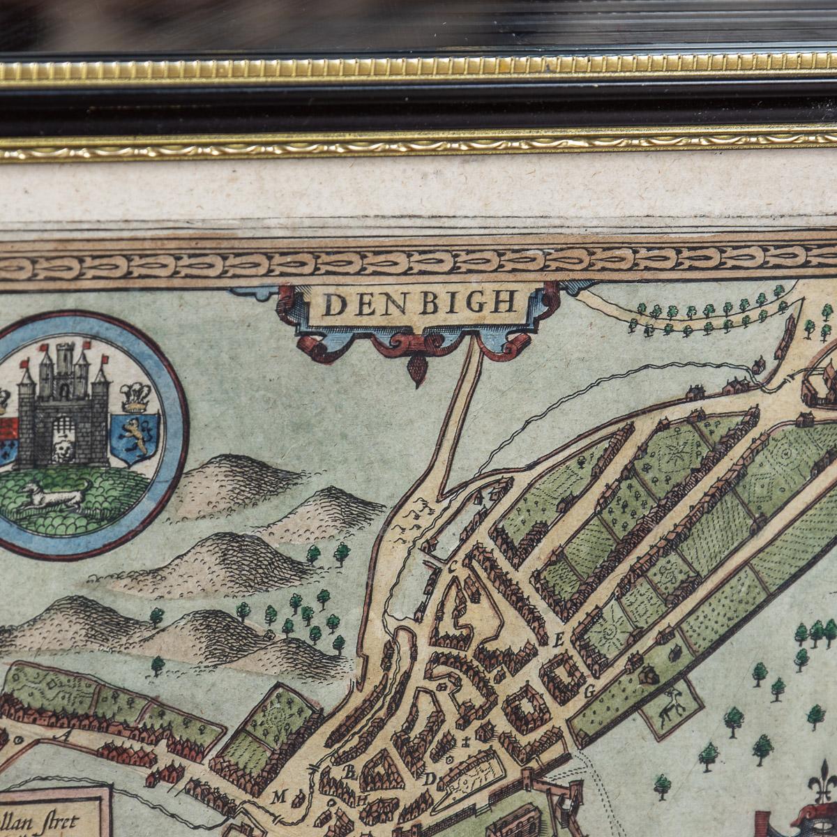 17th Century John Speed Map of Denbighshire, c.1610 In Good Condition For Sale In Royal Tunbridge Wells, Kent