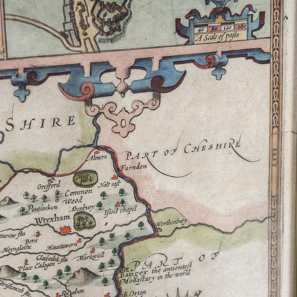18th Century and Earlier 17th Century John Speed Map of Denbighshire, c.1610 For Sale
