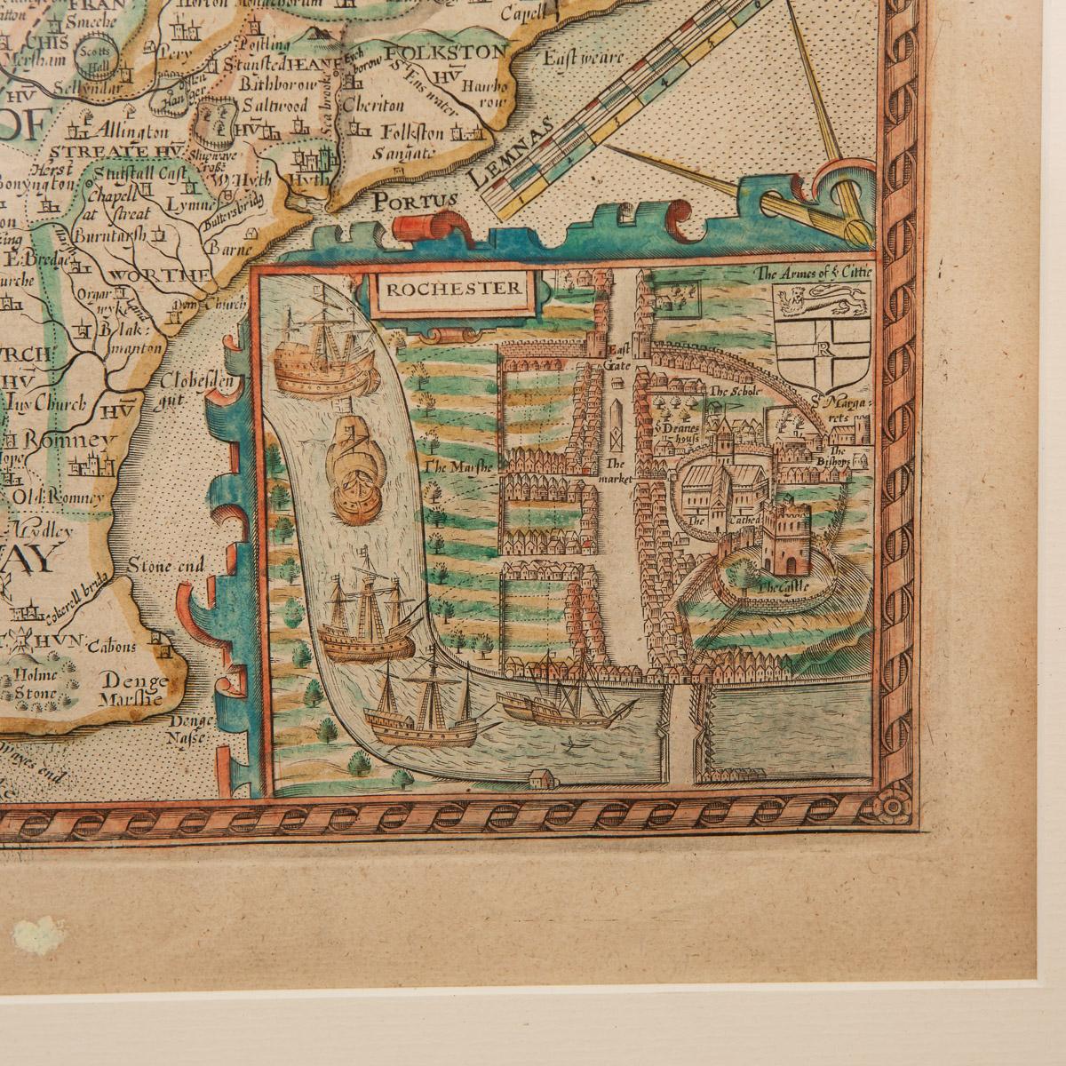 17th Century John Speed Map of Kent mit ihren Städten und Earles beschriftet, ca. 1676 im Angebot 2