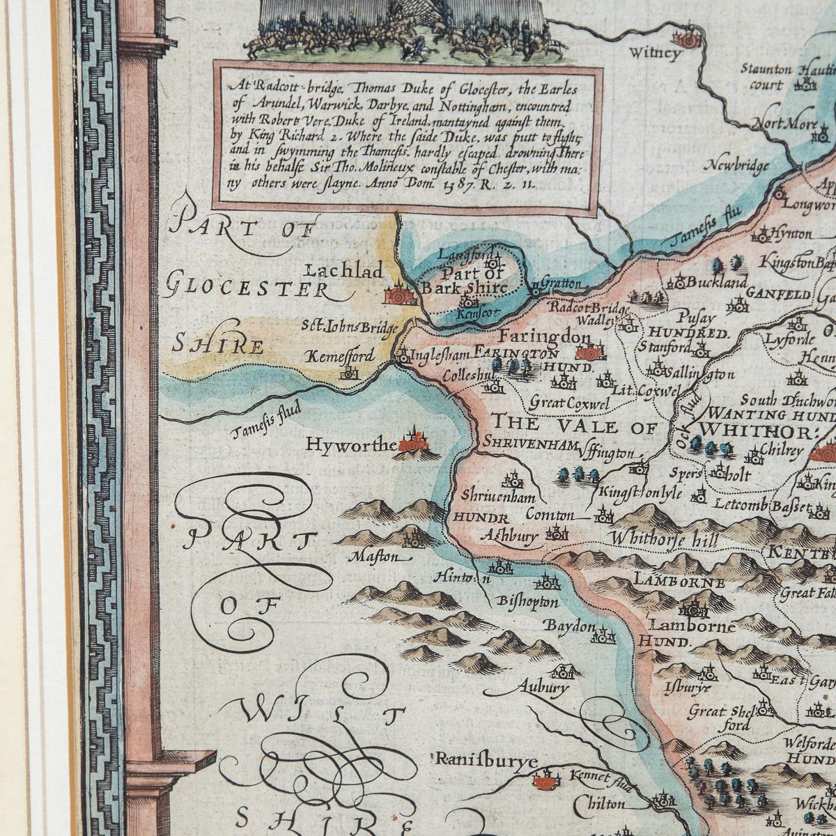 17th Century John Speed Map of the Barkshire Described, c.1616 For Sale 2