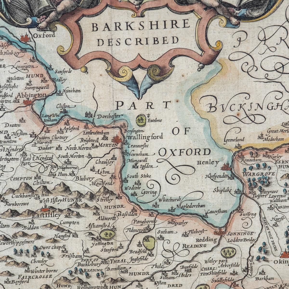 17th Century John Speed Map of the Barkshire Described, c.1616 For Sale 3