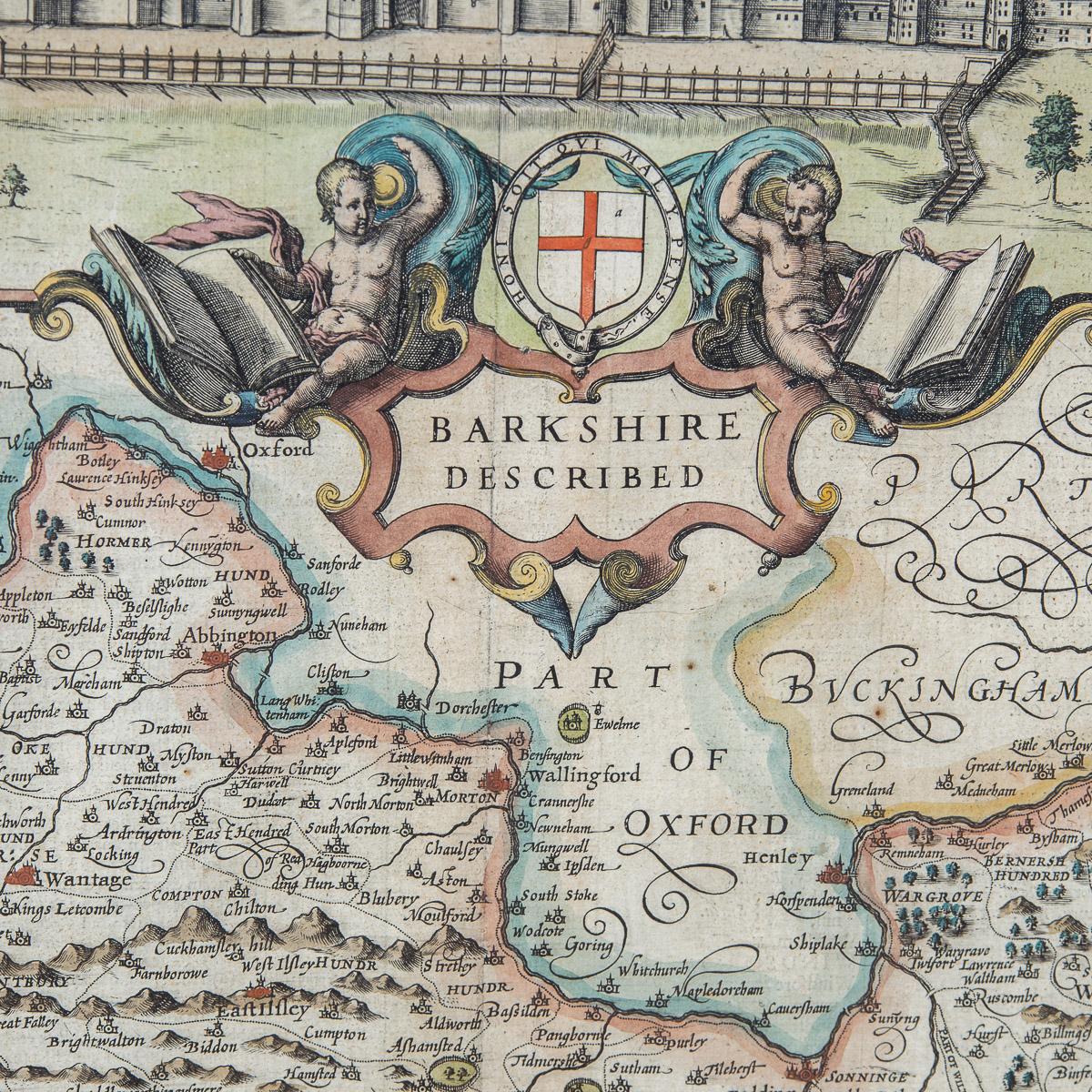 18th Century and Earlier 17th Century John Speed Map of the Barkshire Described, c.1616 For Sale
