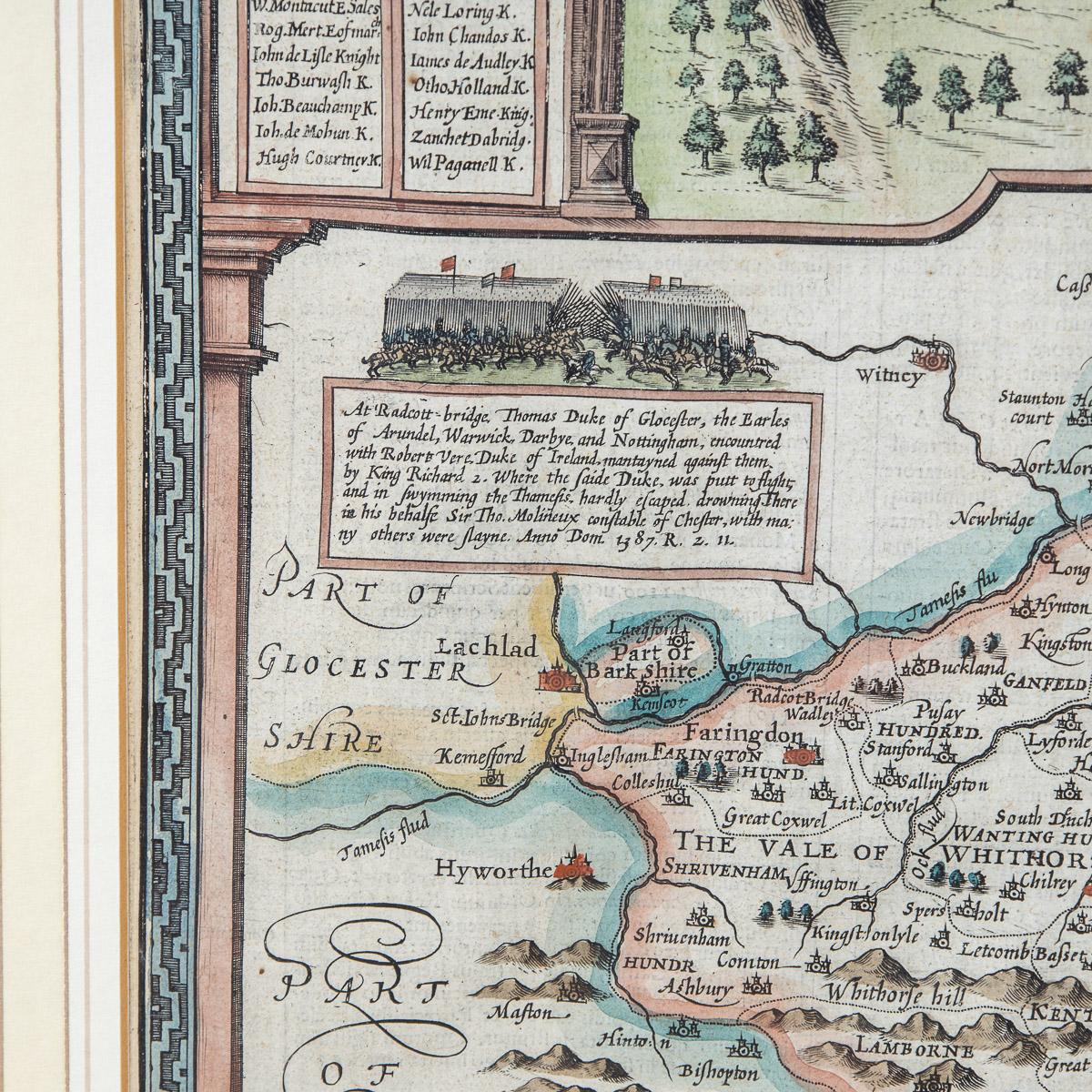 John Speed Karte von Barkshire aus dem 17. Jahrhundert, beschrieben um 1616 im Angebot 3