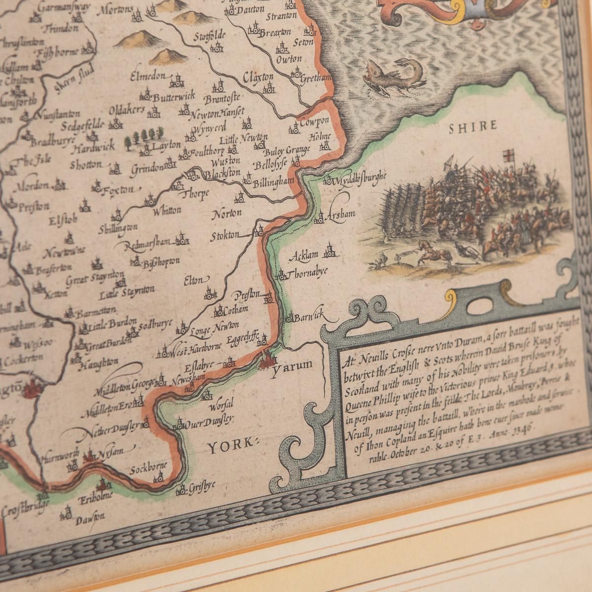 17th Century John Speed Map Of The Bishoprick & Citie Of Durham, c.1611 5