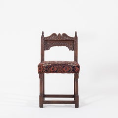 17th Century Joined Oak Back Stool