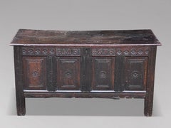 17th Century Joined Oak Lancashire Coffer