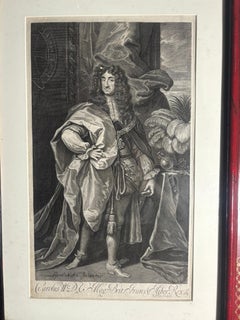 Tableau encadré du 17e siècle du roi Charles II d'Angleterre