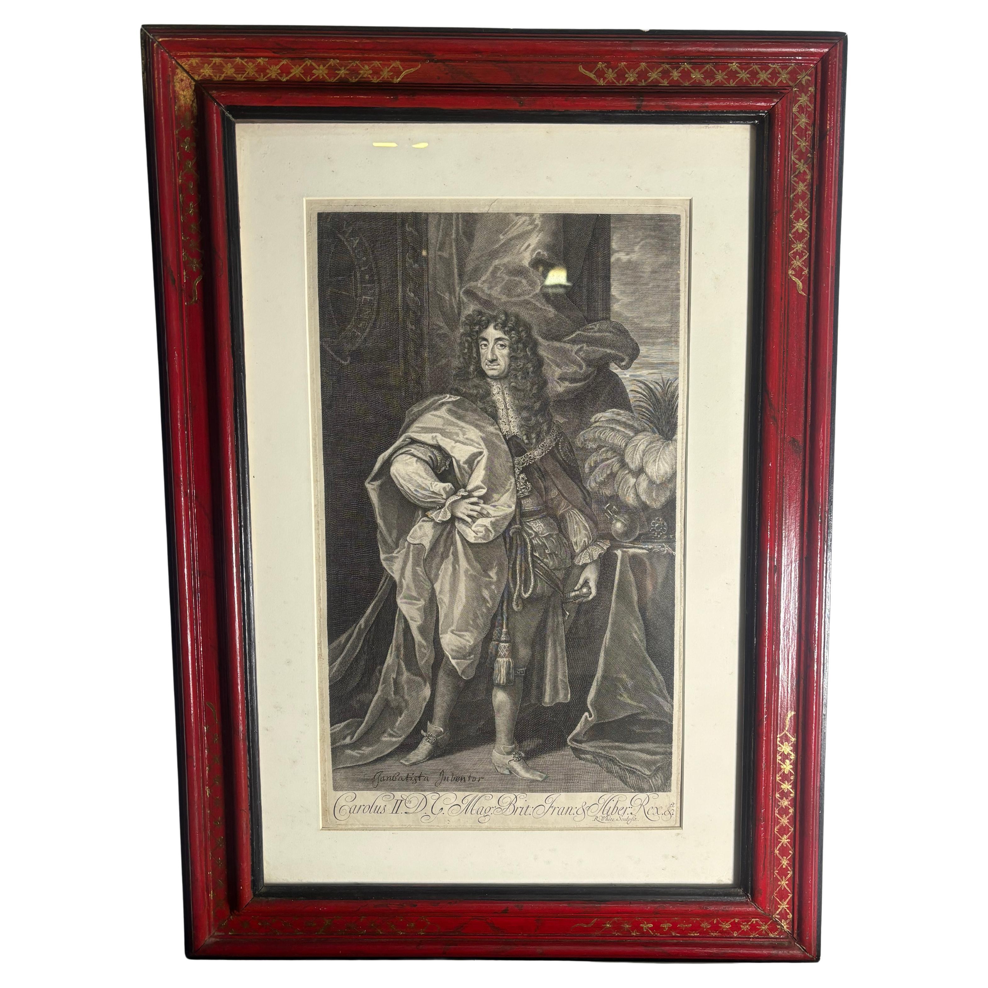 17th Century King Charles II of England Framed Picture