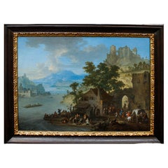 17th Century Lake scene Oil on canvas by Franz da Paula Ferg '1689 – 1740'