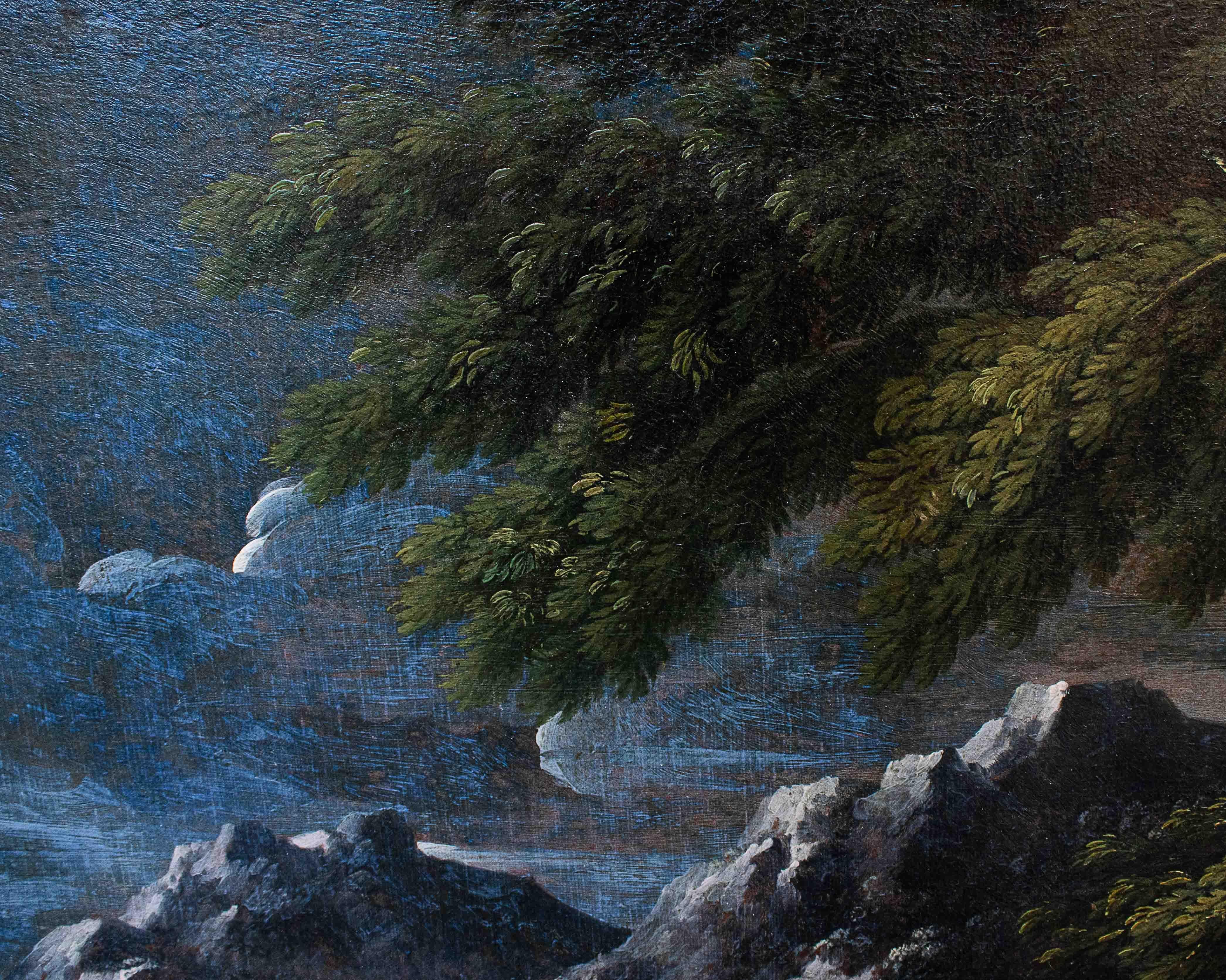 17th Century Landscape Painting Oil on Canvas by Crescenzio Onofri 6
