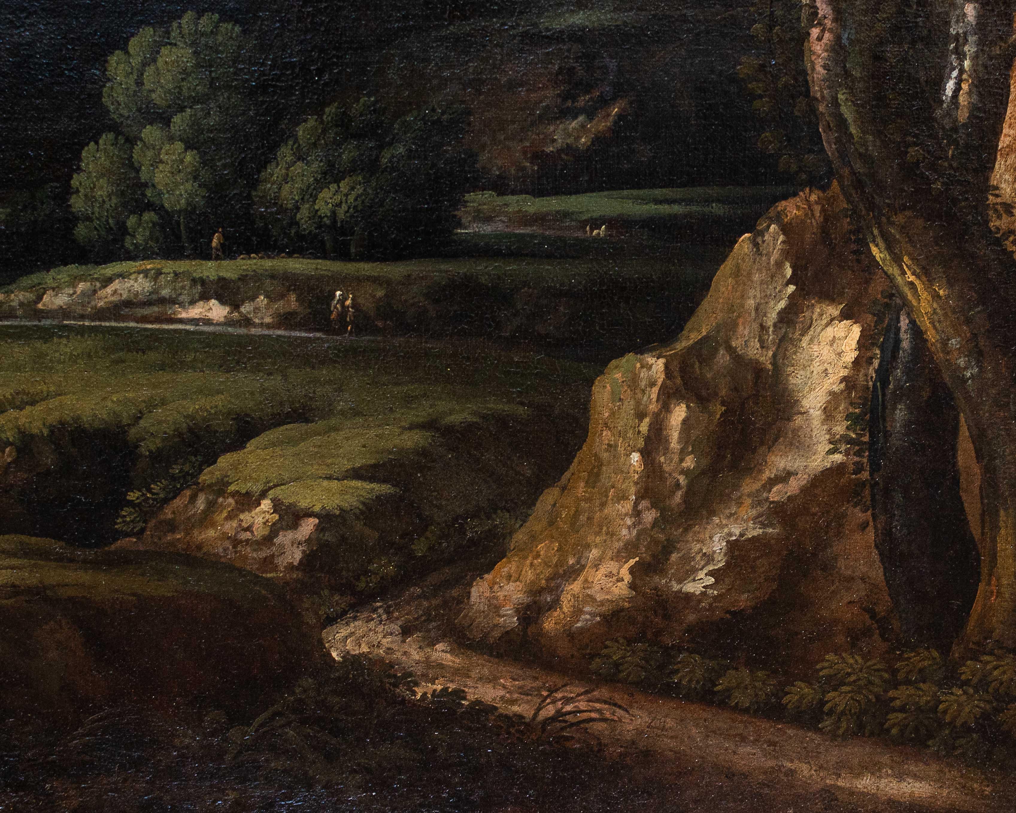 17th Century Landscape Painting Oil on Canvas by Crescenzio Onofri 8