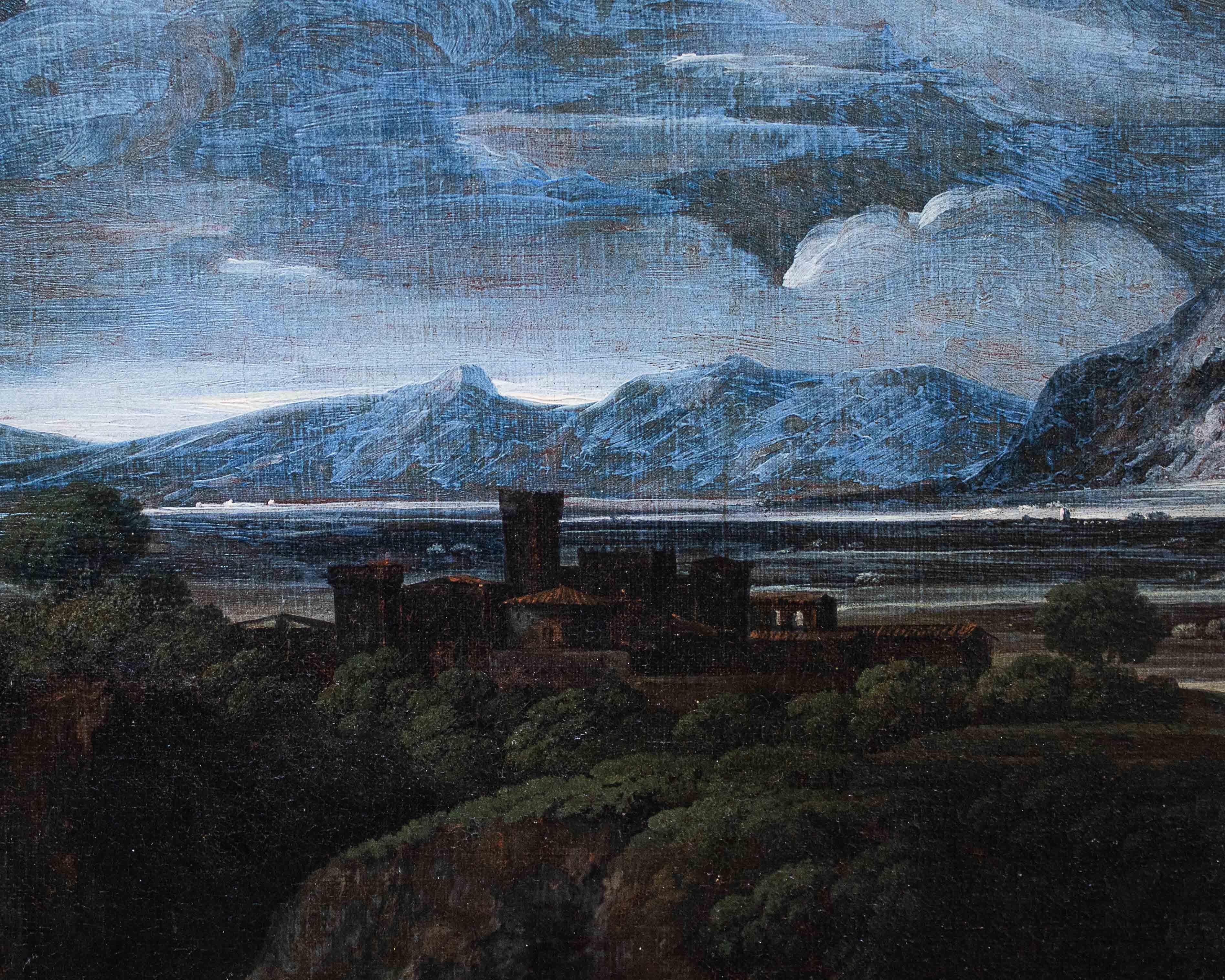 17th Century Landscape Painting Oil on Canvas by Crescenzio Onofri In Good Condition In Milan, IT