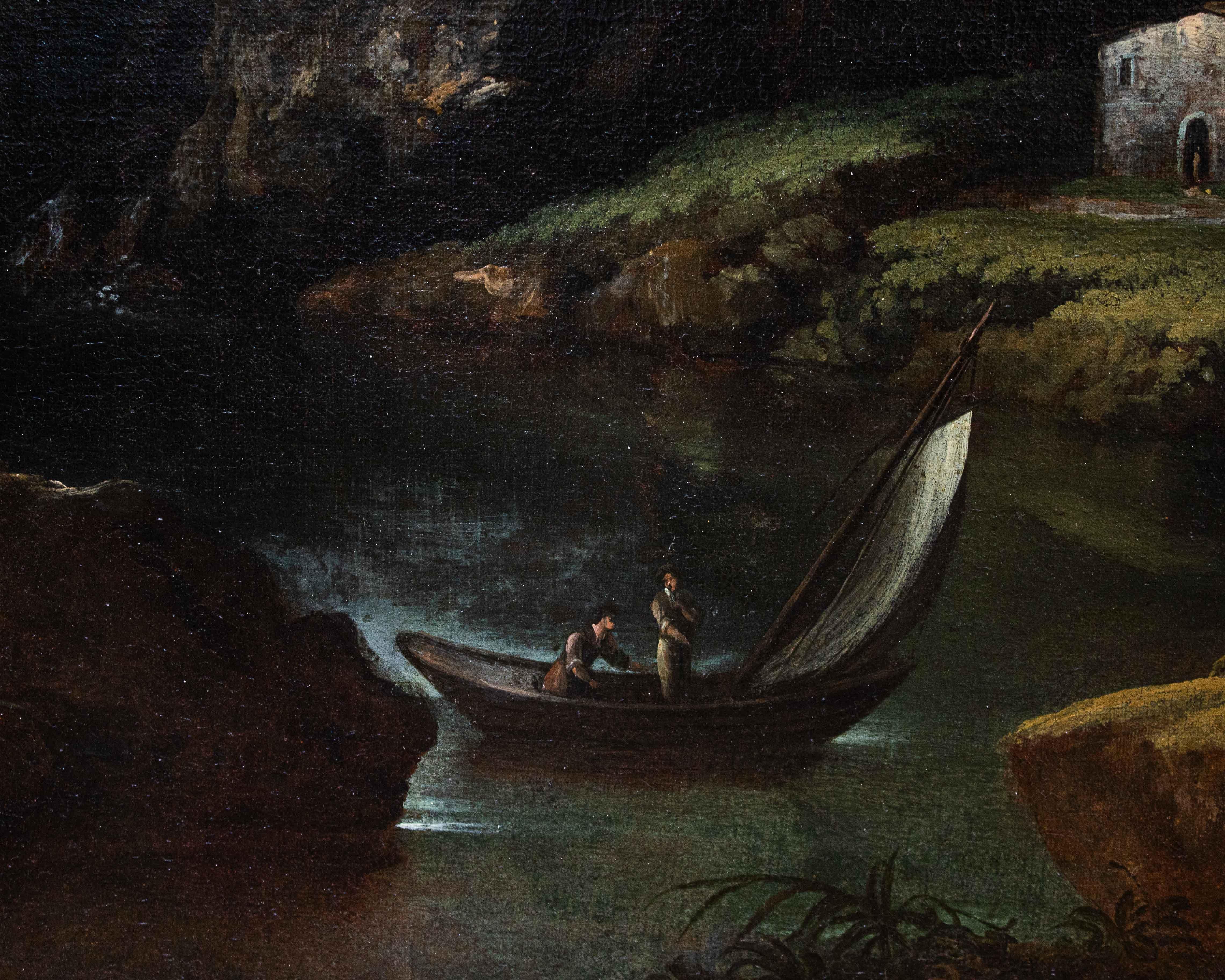 17th Century Landscape Painting Oil on Canvas by Crescenzio Onofri 3