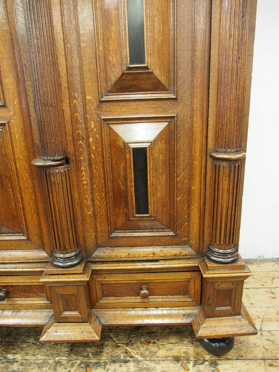 17th Century Large Dutch Oak Armoire or Cabinet 6