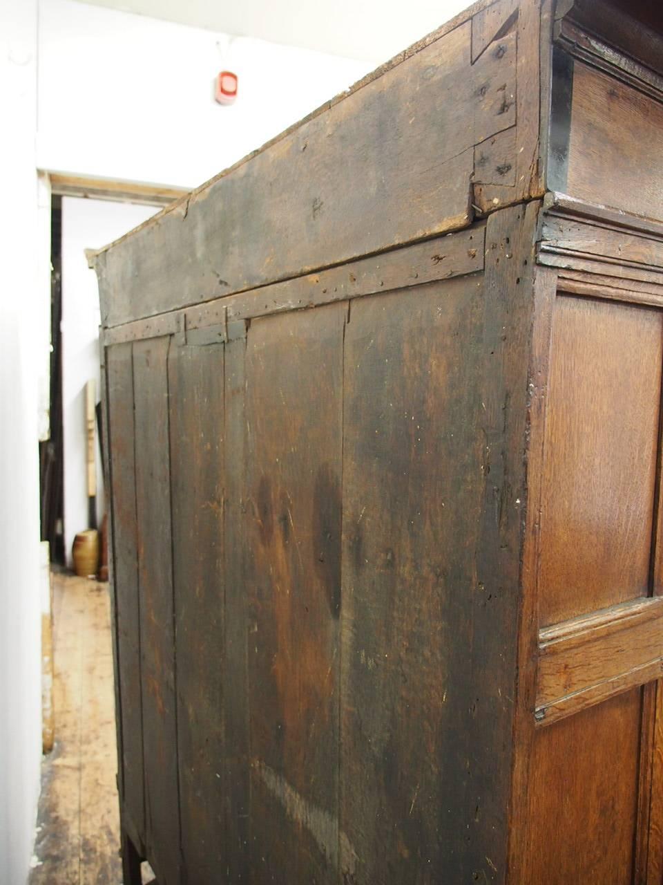 Carved 17th Century Large Dutch Oak Armoire or Cabinet