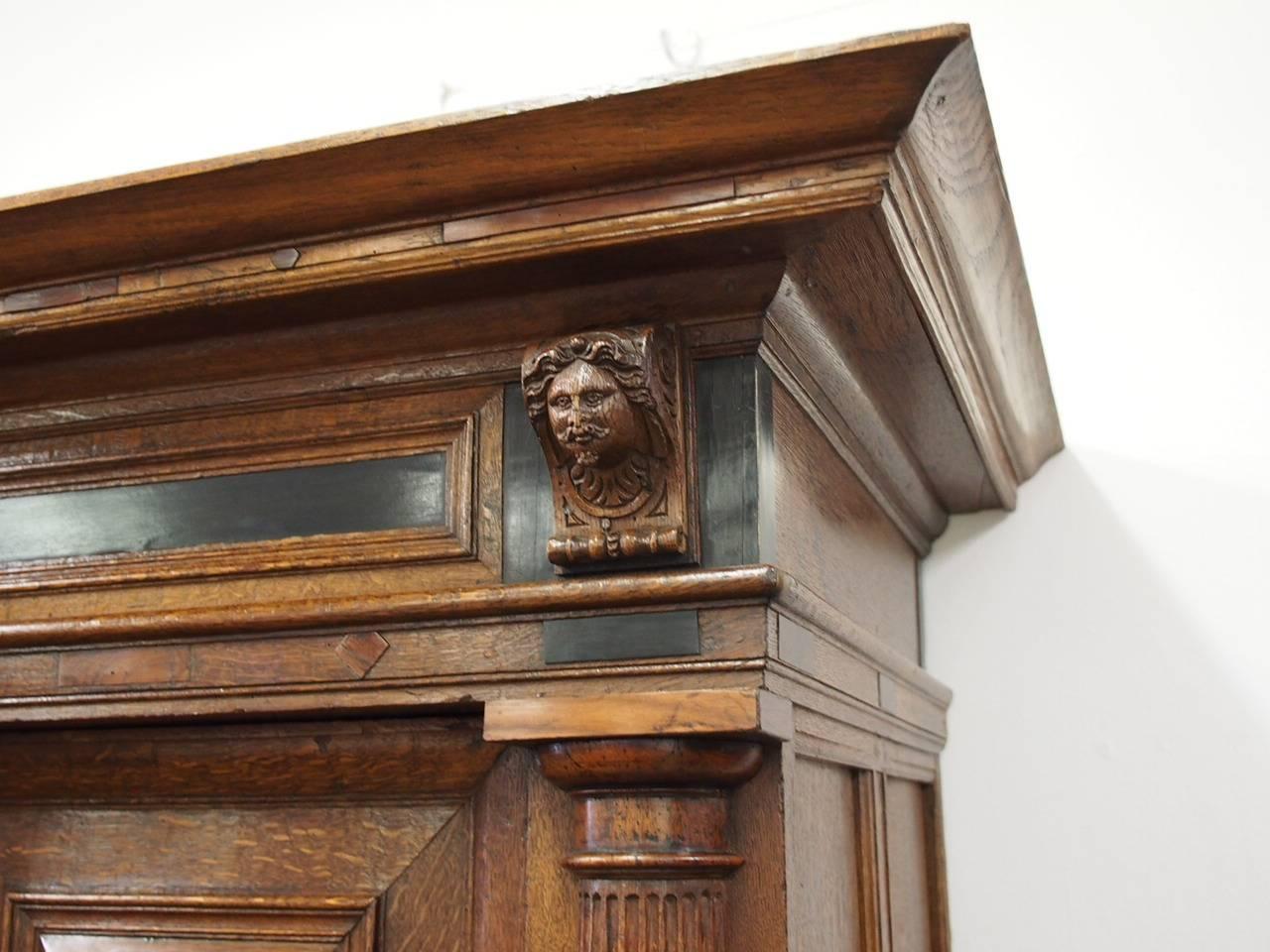 18th Century and Earlier 17th Century Large Dutch Oak Armoire or Cabinet