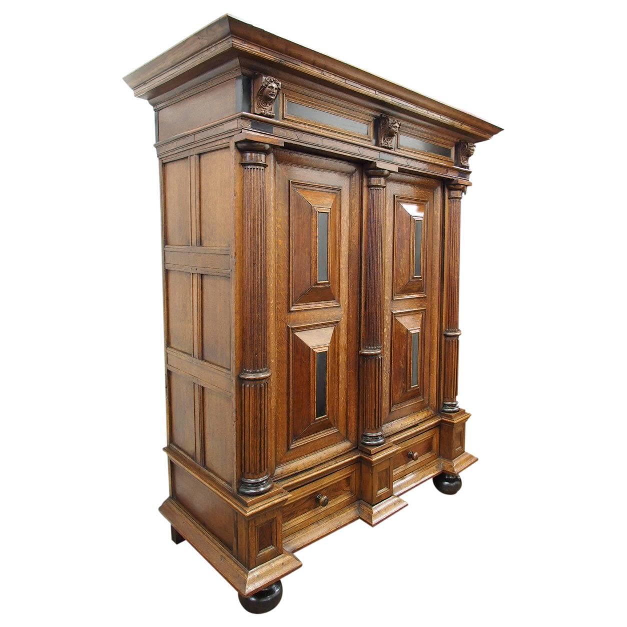 17th Century Large Dutch Oak Armoire or Cabinet