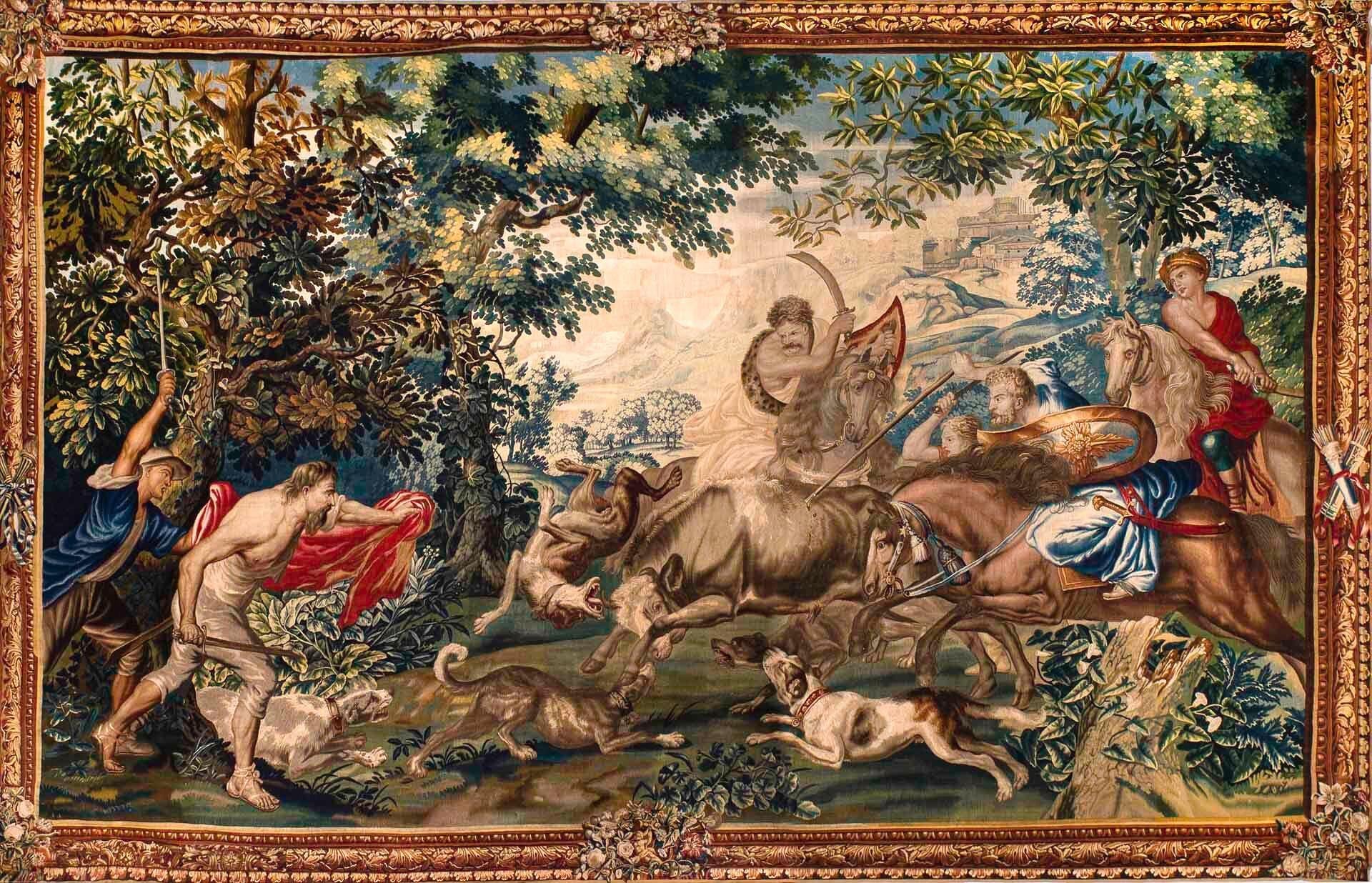 Großer historischer flämischer Wandteppich 